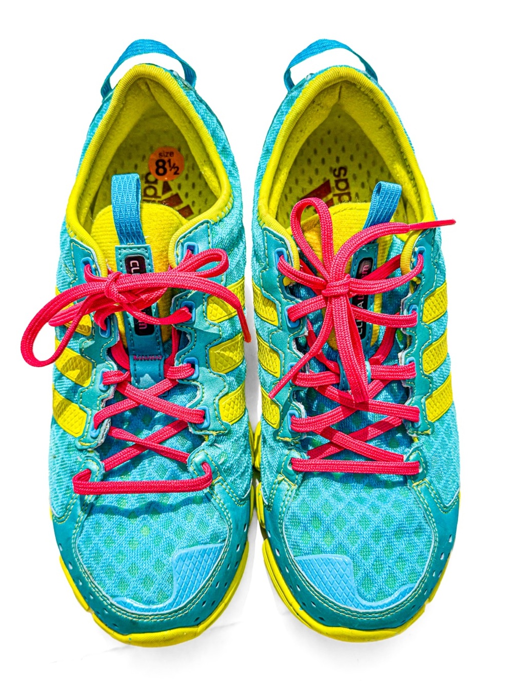 Adidas Climawarm Climacool Running Shoes Neon Size 8.5 Bright Sneakers Bold EUC